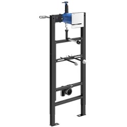 Bâti-support Tempofix 3 543000+430020 version secteur plaque Tempomatic 4 inox epoxy blanc, urinoir Ø 35 mm