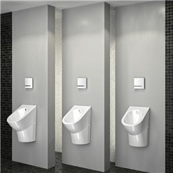 Bâti-support Tempofix 3 543000+430020 version secteur plaque Tempomatic 4 inox epoxy blanc, urinoir Ø 35 mm