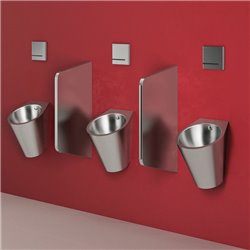 Bâti-support Tempofix 3 543006+430006 version piles plaque Tempomatic 4 inox satiné, urinoir Ø 35 mm