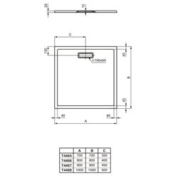 Ultraflat New carré T4466V1 80x80 cm Blanc mat