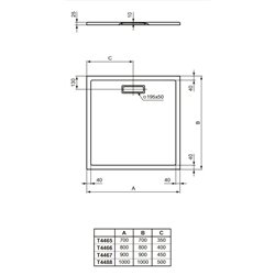 Ultraflat New carré T4467V1 90x90 cm Blanc mat