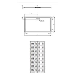 Ultraflat New rectangulaire T446901 120x80 cm Blanc Brillant