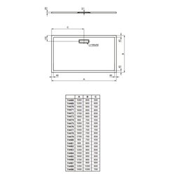 Ultraflat New rectangulaire T447301 180x80 cm Blanc Brillant