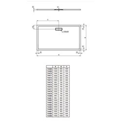 Ultraflat New rectangulaire T447601 120x70 cm Blanc Brillant