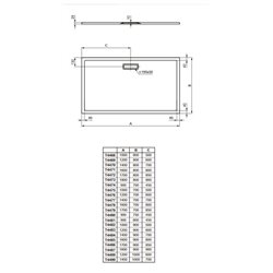 Ultraflat New rectangulaire T448201 100x90 cm Blanc Brillant
