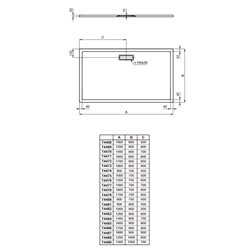 Ultraflat New rectangulaire T448901 120x100 cm Blanc Brillant