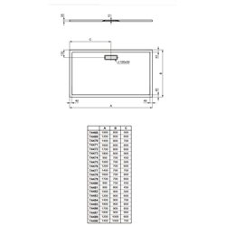 Ultraflat New rectangulaire T4472V1 170x80 cm Blanc mat