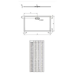 Ultraflat New rectangulaire T4476V1 120x70 cm Blanc mat