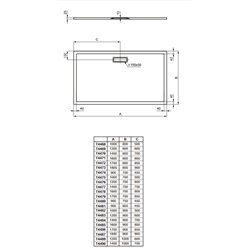 Ultraflat New rectangulaire T4478V1 160x70 cm Blanc mat