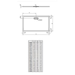 Ultraflat New rectangulaire T4482V1 100x90 cm Blanc mat