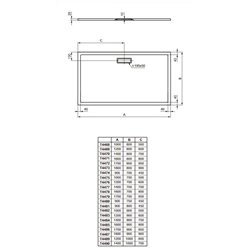 Ultraflat New rectangulaire T4483V1 120x90 cm Blanc mat