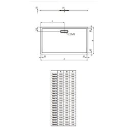 Ultraflat New rectangulaire T4484V1 140x90 cm Blanc mat