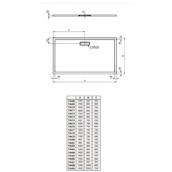 Ultraflat New rectangulaire T4486V1 170x90 cm Blanc mat