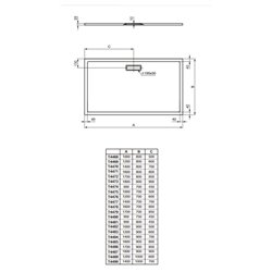 Ultraflat New rectangulaire T4489V1 120x100 cm Blanc mat