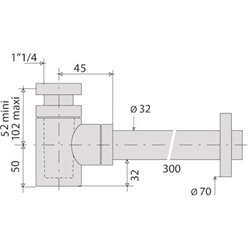 Siphon lavabo 14250000000 Réglable 52/102 mm