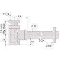 Siphon lavabo 14250000000 Réglable 52/102 mm