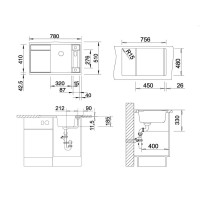 Evier Axia III 45 S Silgranit PuraDur Blanc Planche verre blanc 523187-DESTOCK