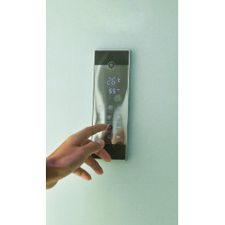 Cabine de douche Horizon C90 Perle noire Porte pivotante Hydro-Hammam 90x90 cm Receveur 12,5 cm