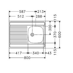 Man 711-800 013953 Inox 800x600 mm