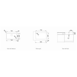 Evier Solis 700-IF 526126 Manuel 700x440 mm
