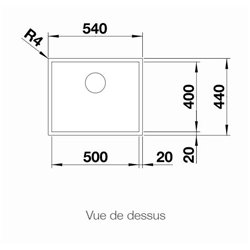 Evier Zerox 500-U Dark Steel 526243 540x400 mm 