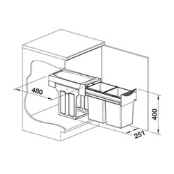 Botton II 30/2 526376 2 bacs 15 + 15 Litres