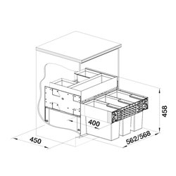 Select II Orga 526209 3 bacs 15 +15 + 15 Litres