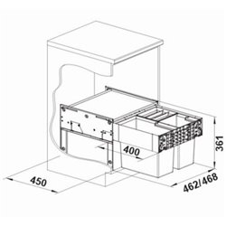 Select II 526202 3 bacs 19 + 8 + 8 Litres