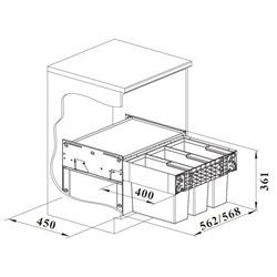 Select II 526204 3 bacs 15 +15 + 15 Litres
