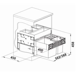 Select II Orga 526210 3 bacs 30 + 8 + 8 Litres