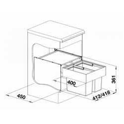 Select II 526200 2 bacs 16 + 16 Litres