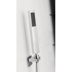 Cabine de douche Horizon R90 Perle noire Portes pivotantes Hydro-Hammam 90x90 cm Receveur 12,5 cm