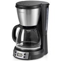 Cafetière 12-15 tasses programmable KSMD250T à filtre inox brossé et noir