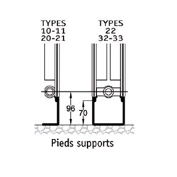 Pied support C89090206 pour modèle Horizontal 10,11,20,21 H70 mm