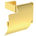 Porte-rouleau et couvercle papier toilette T4496A2 Or Brossé Design Carré