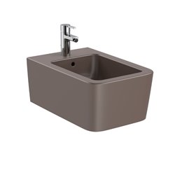 Bidet suspendu Inspira Square A357535660 Café 1 trou percé, 2 trous préperçés