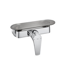 Mitigeur douche Atlas A5A2190C00/A5B4961TP0 chromé avec tablette clipsable gris fumé