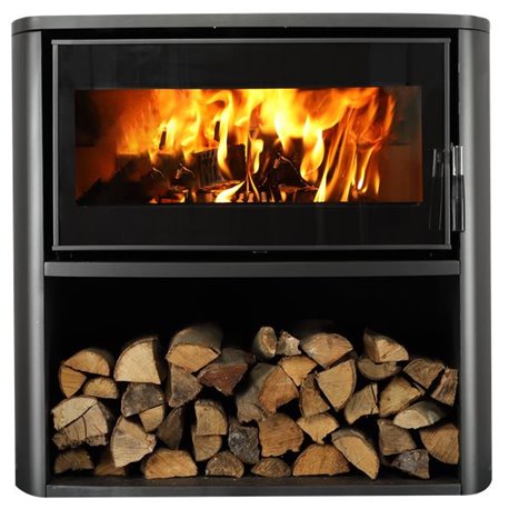 Poêle à bois Laslo LASLOBUCHER 7,7 kWatts Noir
