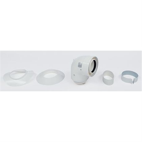 Coude adaptateur ventouse 60/100 a 80/125 074303 Ø 60/100 mm à 80/125 mm
