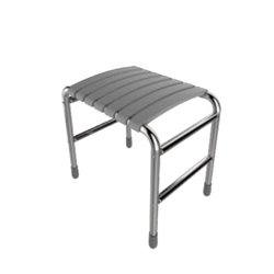 Tabouret Bama 02307GR-LS Gris à lattes