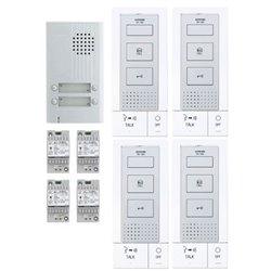 Kit interphone audio mains-libres KITDB4 118717 4 postes 