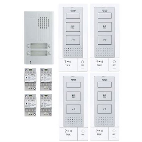 Kit interphone audio mains-libres KITDB4 118717 4 postes 