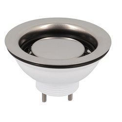 Bonde et vidage évier inox 90 mm 0224507 sans trop-plein, panier manuel