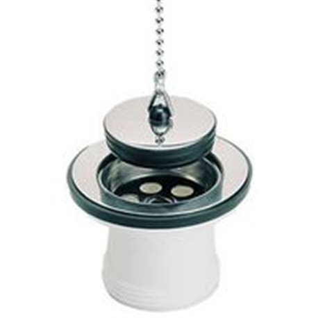 Bonde et vidage évier inox 50 mm 0204014  bouchon chaînette, 1 cuve 