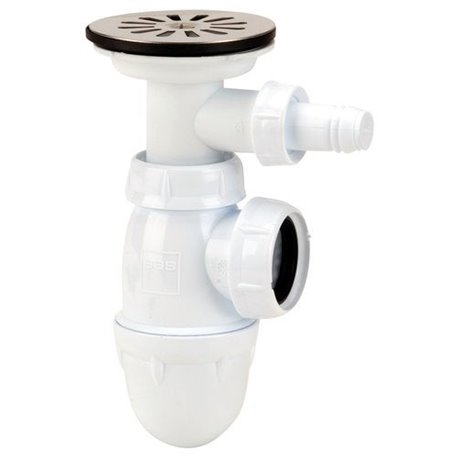 Bonde et vidage évier inox 60 mm 0204007 à grille, sans prise machine à laver
