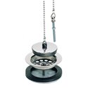 Bonde et vidage évier inox 60 mm 0204011 bouchon chaînette, avec prise machine à laver