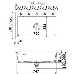 Idole EV5070009 800x510 mm Nero