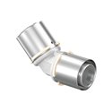 Raccord multicouche Uponor S-press PLUS coude 45° PPSU 1046913 dimension-Ø 40-40 mm