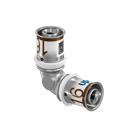 Raccord multicouche Uponor S-Press PLUS coude long 90° 1070527 dimension-Ø 16-16 mm