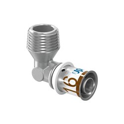 Raccord multicouche Uponor S-Press PLUS coude 90° mâle 1070531 dimension-Ø 16-R3/8"MT